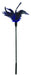 Violet feather tickler with a 24-inch black handle and soft, fluffy feathers at the tip.