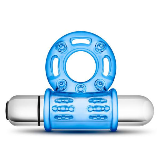Stay Hard 10 Function Bull Ring Blue Vibrating | SexToy.com