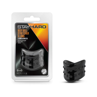 Stay Hard Beef Ball Stretcher Snug X Long 1" Black Stay Hard Beef Ball Stretcher Snug X Long 1" Black
