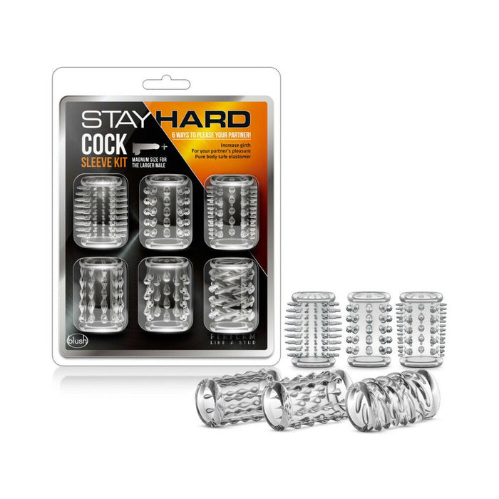 Stay Hard Cock Sleeve Kit Clear 6 Pack - SexToy.com