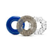 Set of three stretchy cock rings in blue, smoky gray, and clear textured designs for enhanced comfort and performance.