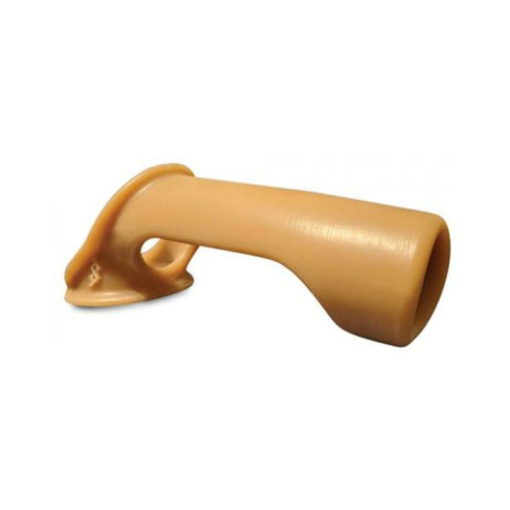 Caramel-colored Stealth Shaft Support Size B made of smooth, flexible TPE material with ergonomic design.