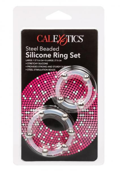 Steel Beaded Silicone Ring Set | SexToy.com