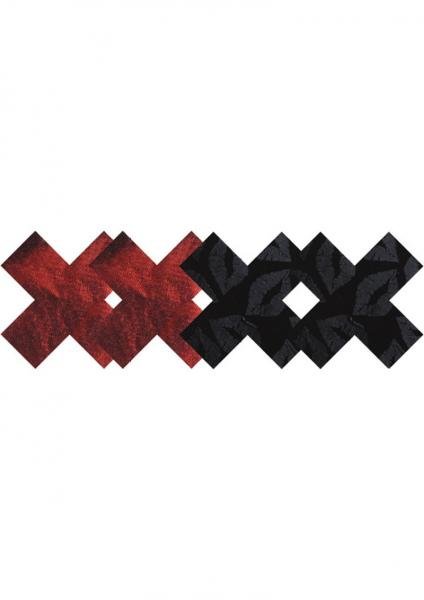 Stolen Kisses X Pasties Red, Black 2 Pack | SexToy.com