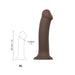 XL size strap-on dildo in dark brown with bendable design and suction cup base, measuring 20 cm by 4.5 cm diameter.