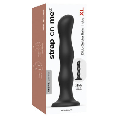 Strap On Me Geisha Dildo With Balls-Black XL - SexToy.com