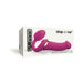 Large size pink bendable strap-on with remote control displayed on white packaging box.