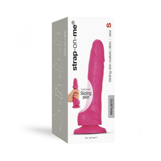 Strap-on-me Sliding Skin Realistic Dual-density Dildo Fuchsia S | SexToy.com