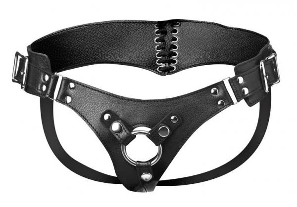 Strap U Bodice Corset Style Strap On Harness Black O/S | SexToy.com