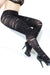 Stretch Nylon Opaque Slashed Pantyhose Black O/S | SexToy.com