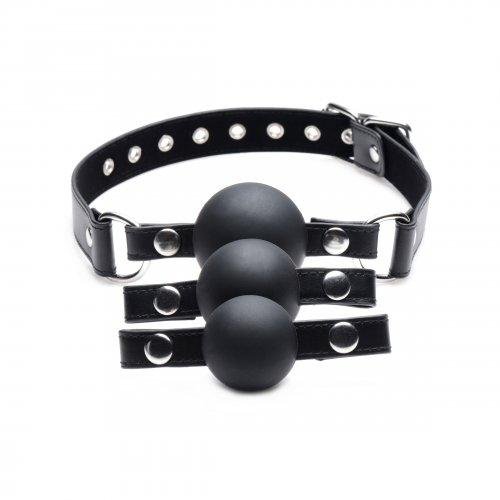 Strict Interchangeable Silicone Ball Gag Set Black | SexToy.com