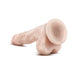 Realistic flesh-toned dildo with textured shaft and sturdy suction cup base for hands-free use.