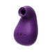 Purple handheld rechargeable sonic vibe with ergonomic design and control buttons on front.