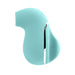 Turquoise rechargeable handheld sonic vibe with smooth silicone finish and sleek silver accent strip.
