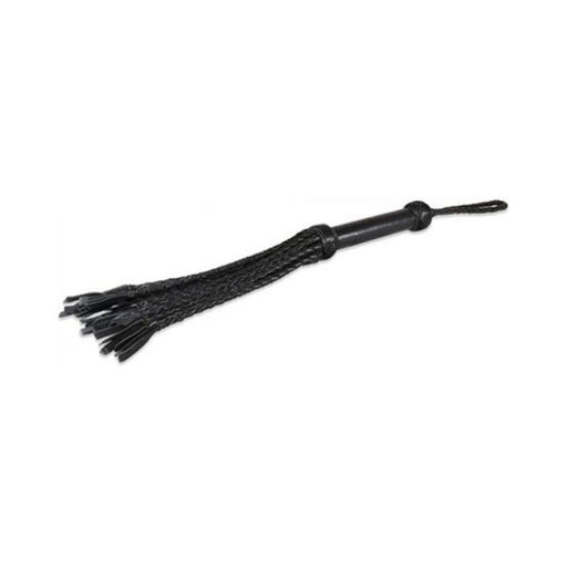 Sultra 16" Lambskin Wrapped Grip Flogger - Black - SexToy.com