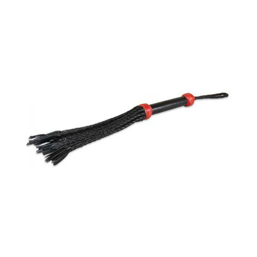 Sultra 16" Lambskin Wrapped Grip Flogger - Black/red - SexToy.com