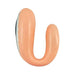 Compact U-shaped silicone oral vibe in peach with a smooth finish and ergonomic design.