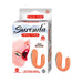Surenda Oral Vibe in peach silicone with packaging showing product use and key features including USB recharge and 5 functions.