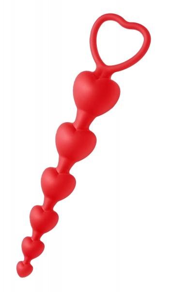 Sweet Hearts Silicone Anal Beads Red | SexToy.com