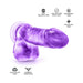 Purple realistic dildo with suction cup base, harness compatible, soft feel, body safe, fragrance and phthalate free.