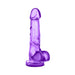 Purple translucent realistic dong with suction cup base and detailed texture.