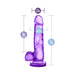 Purple realistic dong with suction cup base showing dimensions of 7 inches length and 1.5 inches width.