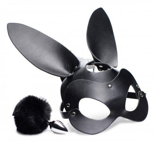 Tailz Bunny Tail Anal Plug And Mask Set Black | SexToy.com