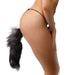 Tailz Grey Fox Tail Faux Fur Anal Plug Black White | SexToy.com