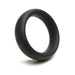 Black 2-inch silicone cock ring with smooth, rounded design for comfort and durability.