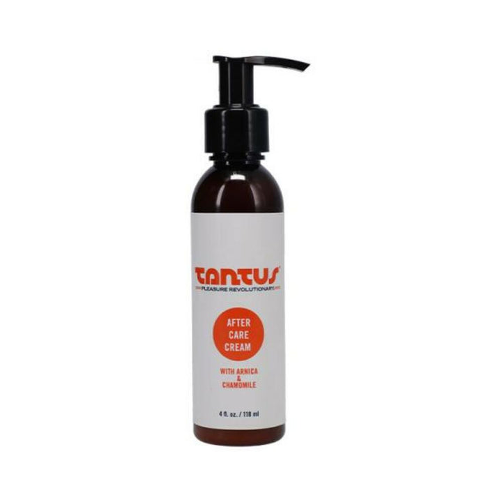 Tantus Apothecary After Care Cream with Arnica and Chamomile in a 4 oz pump bottle for soothing skin care.