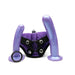 Purple Bend Over Intermediate strap-on harness kit with two smooth silicone dildos and adjustable velvet harness.