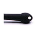 Close-up of the black silicone handle of the Tantus Dragon Tail with a rounded end and a circular hole.