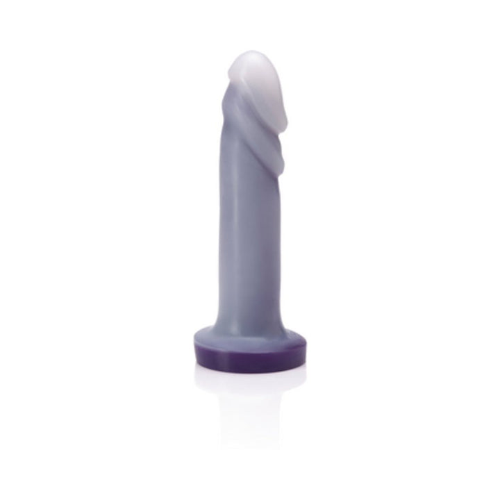 Tantus Flurry Twilight in soft purple with realistic shape and tapered tip for targeted stimulation.
