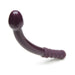 Curved wine-colored silicone G-spot massager with rounded tip and textured handle for easy grip.