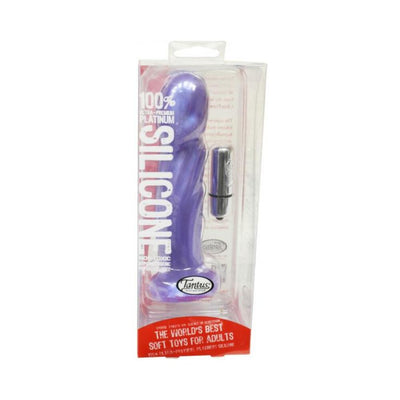 Purple silicone vibrator with removable bullet in clear retail packaging by Tantus