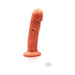 Copper-colored Tantus Goliath Super Soft silicone toy with realistic texture and suction cup base.