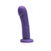 Purple silicone realistic-shaped adult toy with a wide base, designed for versatile solo or partner play.