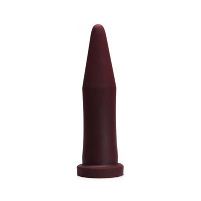 Tantus Inner Band Trainer Firm in oxblood, tapered silicone toy with a flared base for safe use.