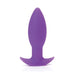 Purple silicone Tantus Neo anal plug with ergonomic tapered shape and flared base.
