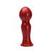 Large red dual-bulb silicone toy with flared base designed for deep, intense pleasure and maximum satisfaction.