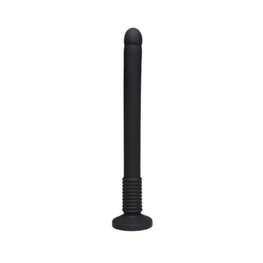 Black flexible exploration toy with rounded tip and ribbed base for secure grip, designed for deep and precise use.