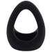Black silicone Stirrup C-ring with a triangular shape and a smooth, matte finish.