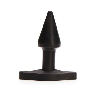 Black tapered Tantus Stud Plug with wide base for secure and comfortable fit.