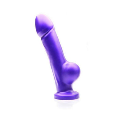 Midnight purple super soft silicone dildo with realistic shape and sturdy base, designed for versatile use.