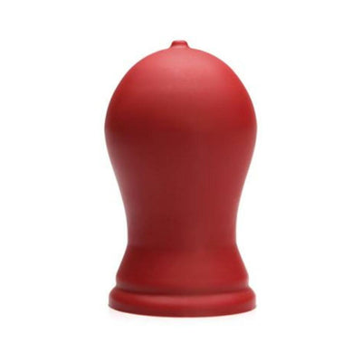 Red Tantus Tex plug with bulbous shape and flared base for safe, comfortable use.