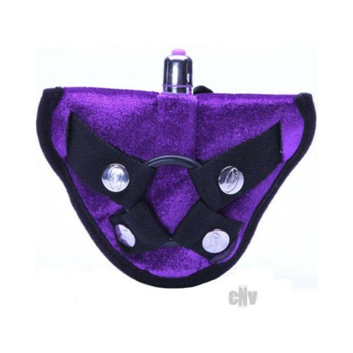 Tantus Velvet Vibrating Harness - Purple | SexToy.com