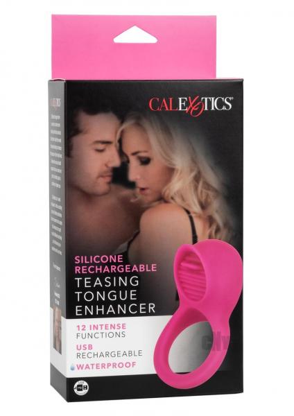 Teasing Tongue Enhancer Pink Vibrating Cock Ring | SexToy.com