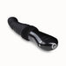 Black Temptasia Lazarus thrusting dildo with ribbed curved shaft and ergonomic handle with power button.