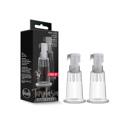 Temptasia - Nipple Pumping Cylinders - Set Of 2 (0.75in Diameter) - Clear | SexToy.com
