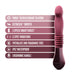 Temptasia Trixie thrusting dildo in wine color with ergonomic handle and key features listed on the side.